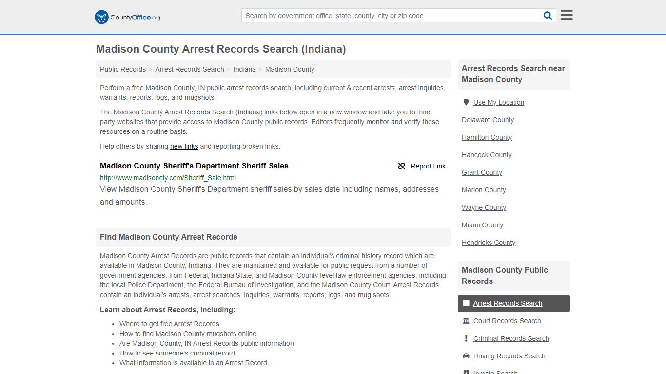 Arrest Records Search - Madison County, IN (Arrests & Mugshots)